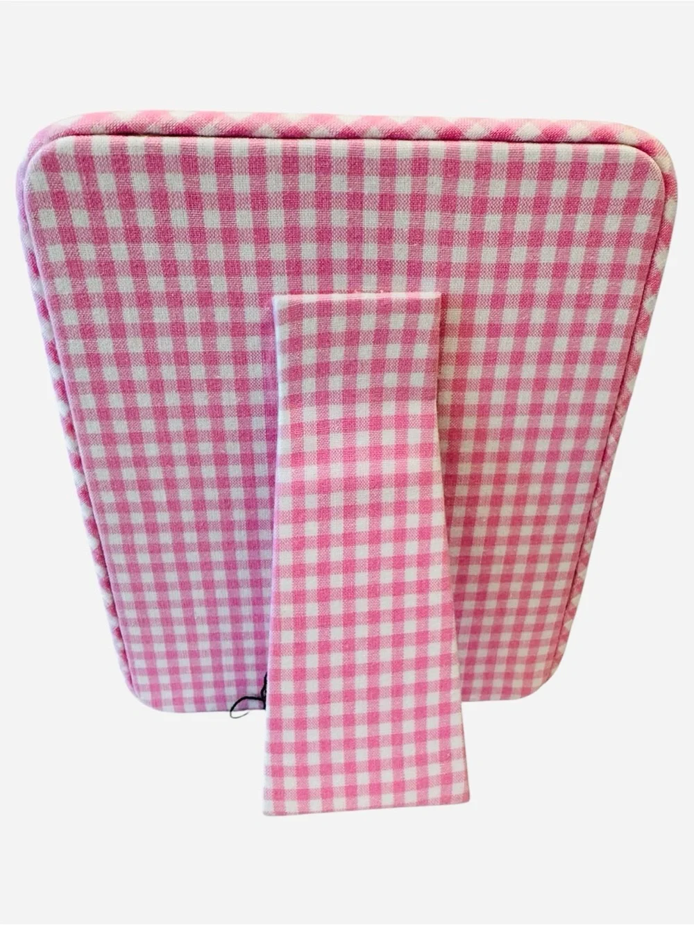 NWT Soft Embroidered Frame My Family Pink Gingham  Girl 3.5x5